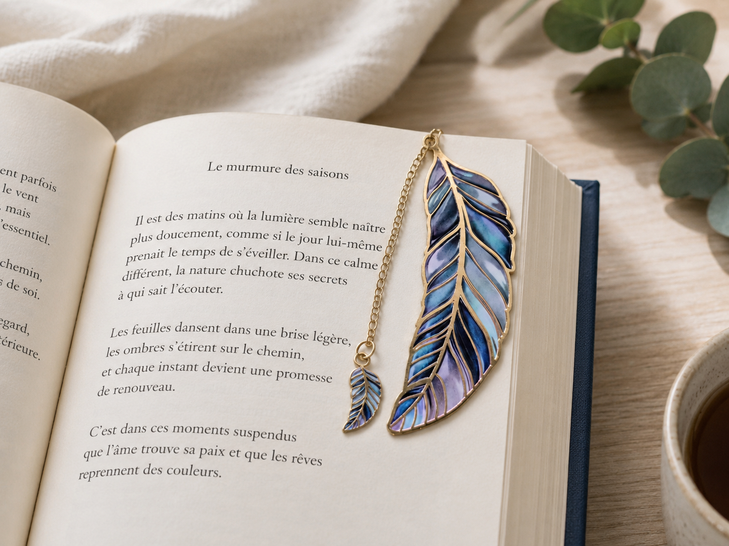 Marque pages plume