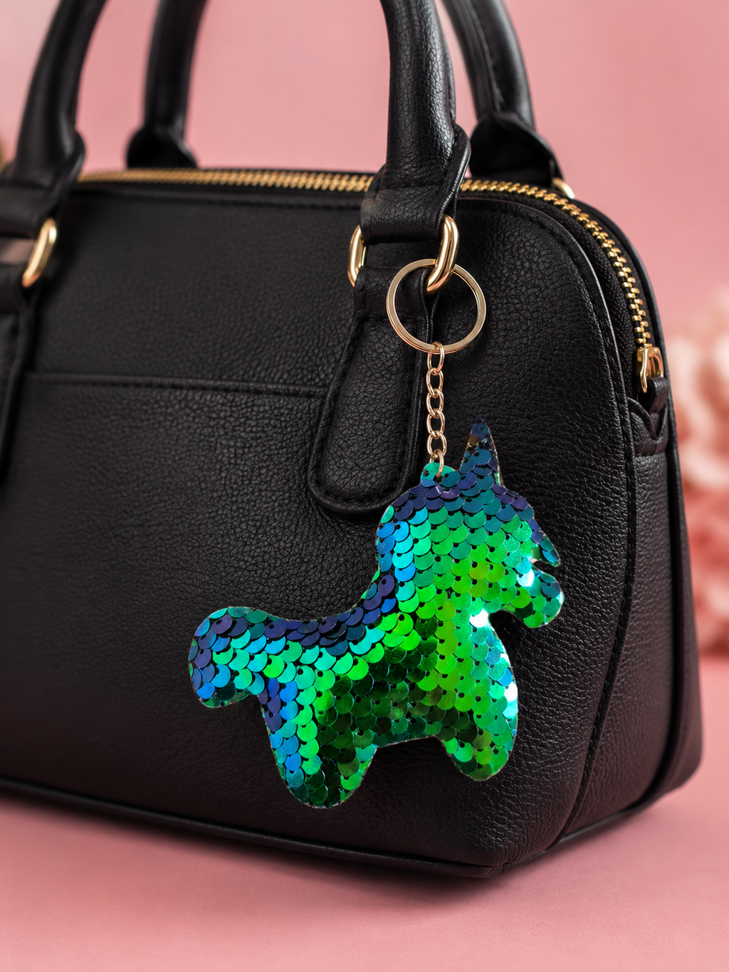 Porte clef sequin licorne