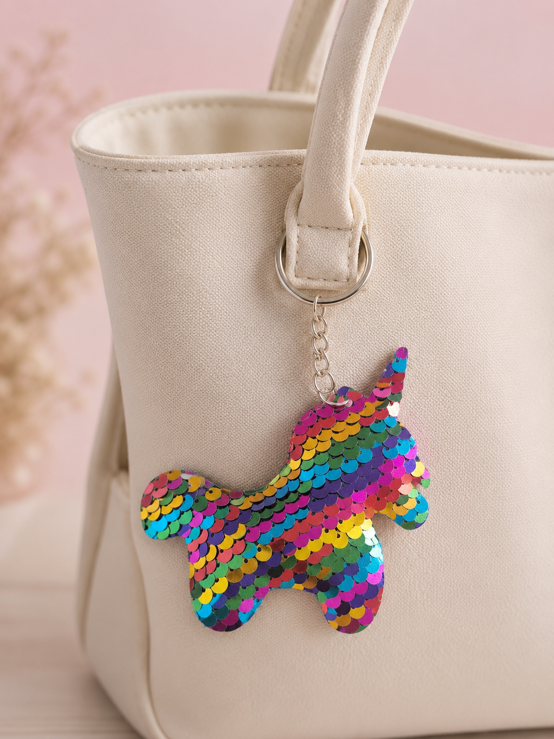 Porte clef sequin licorne