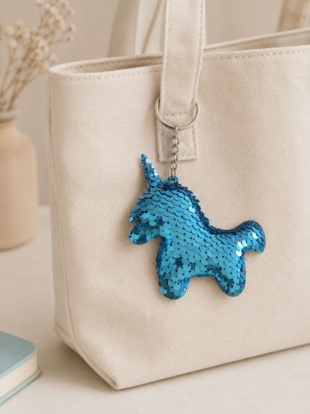 Porte clef sequin licorne