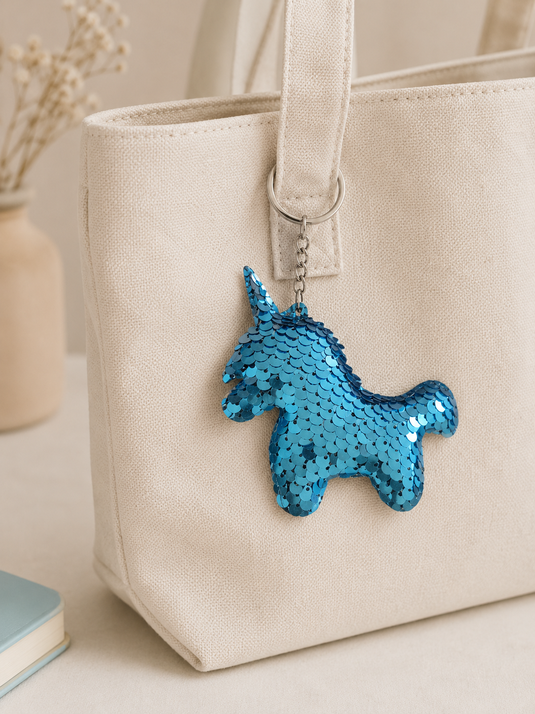 Porte clef sequin licorne