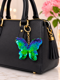 Porte clef sequin papillon