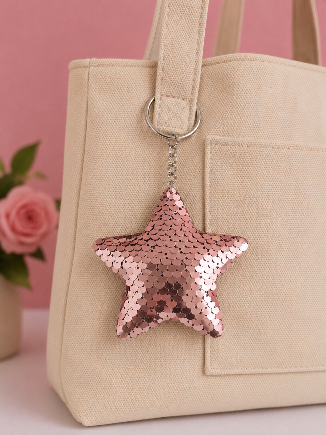 Porte clef etoile sequin