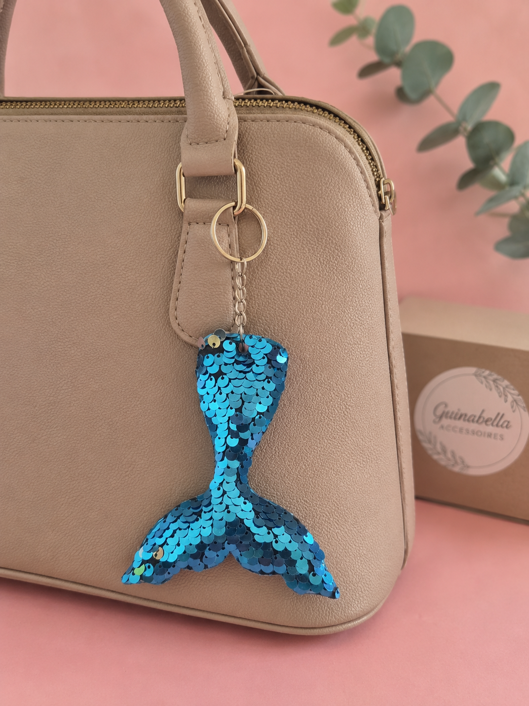 Porte clef queu de sirene sequin