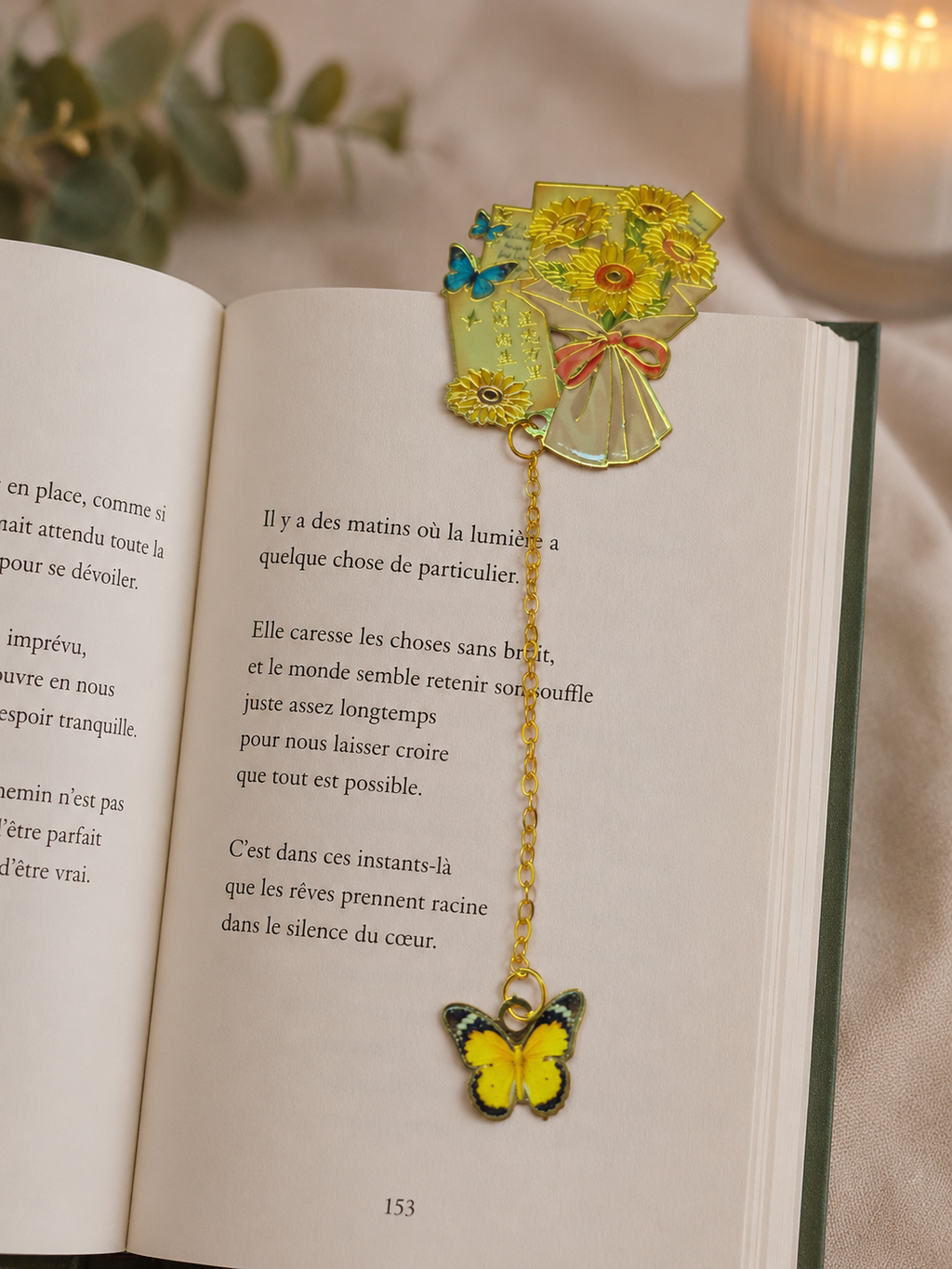 Marque page bouquet fleur