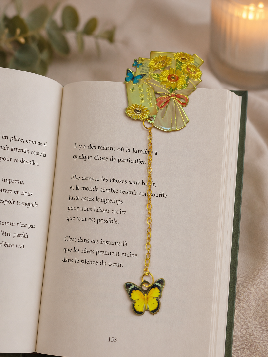 Marque page bouquet fleur