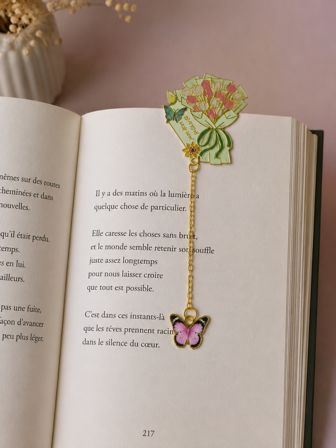 Marque page bouquet fleur