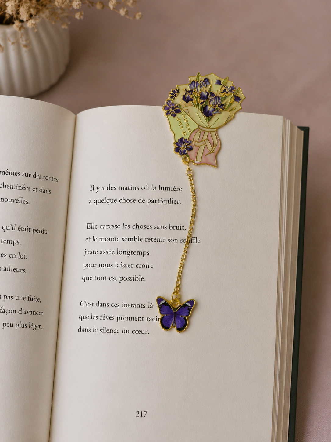 Marque page bouquet fleur