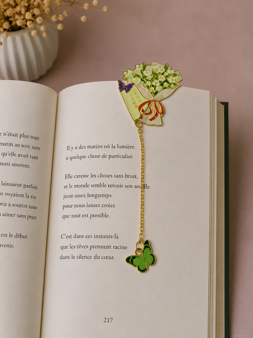 Marque page bouquet fleur