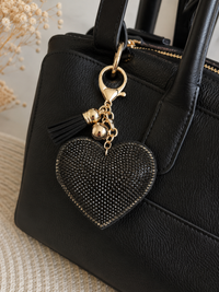 Porte clef coeur strass