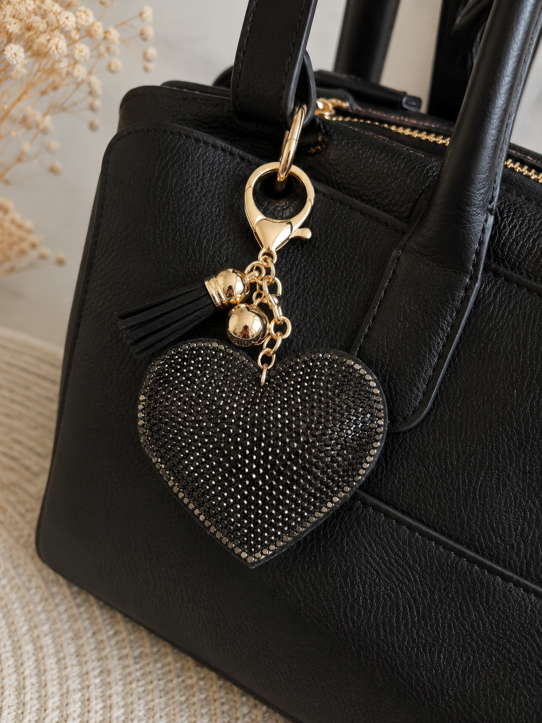 Porte clef coeur strass
