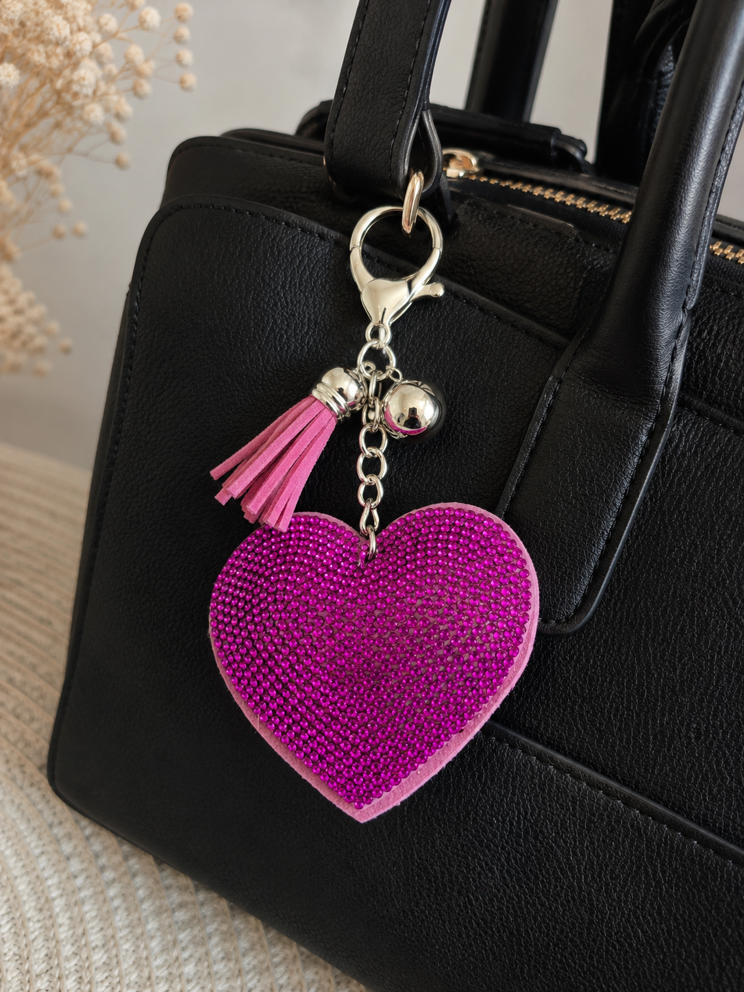 Porte clef coeur strass