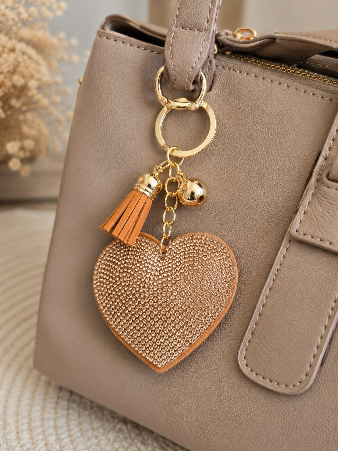 Porte clef coeur strass