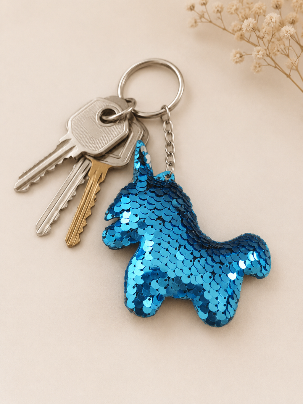 Porte clef sequin licorne
