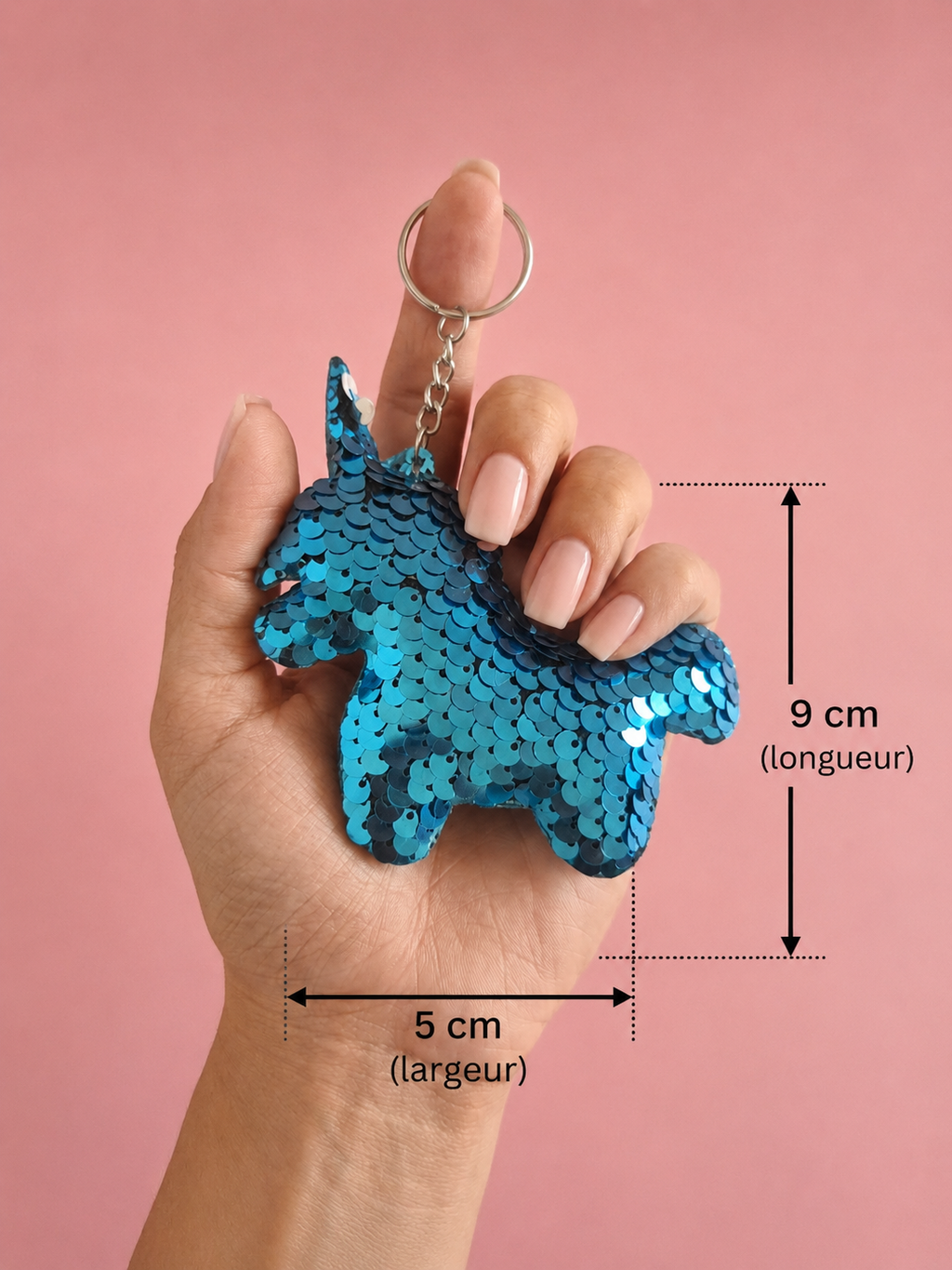 Porte clef sequin licorne