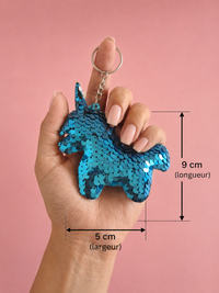 Porte clef sequin licorne