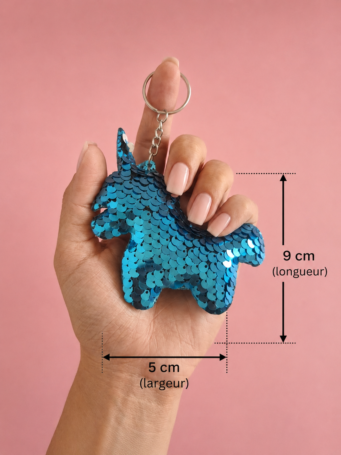 Porte clef sequin licorne