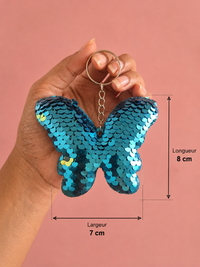 Porte clef sequin papillon