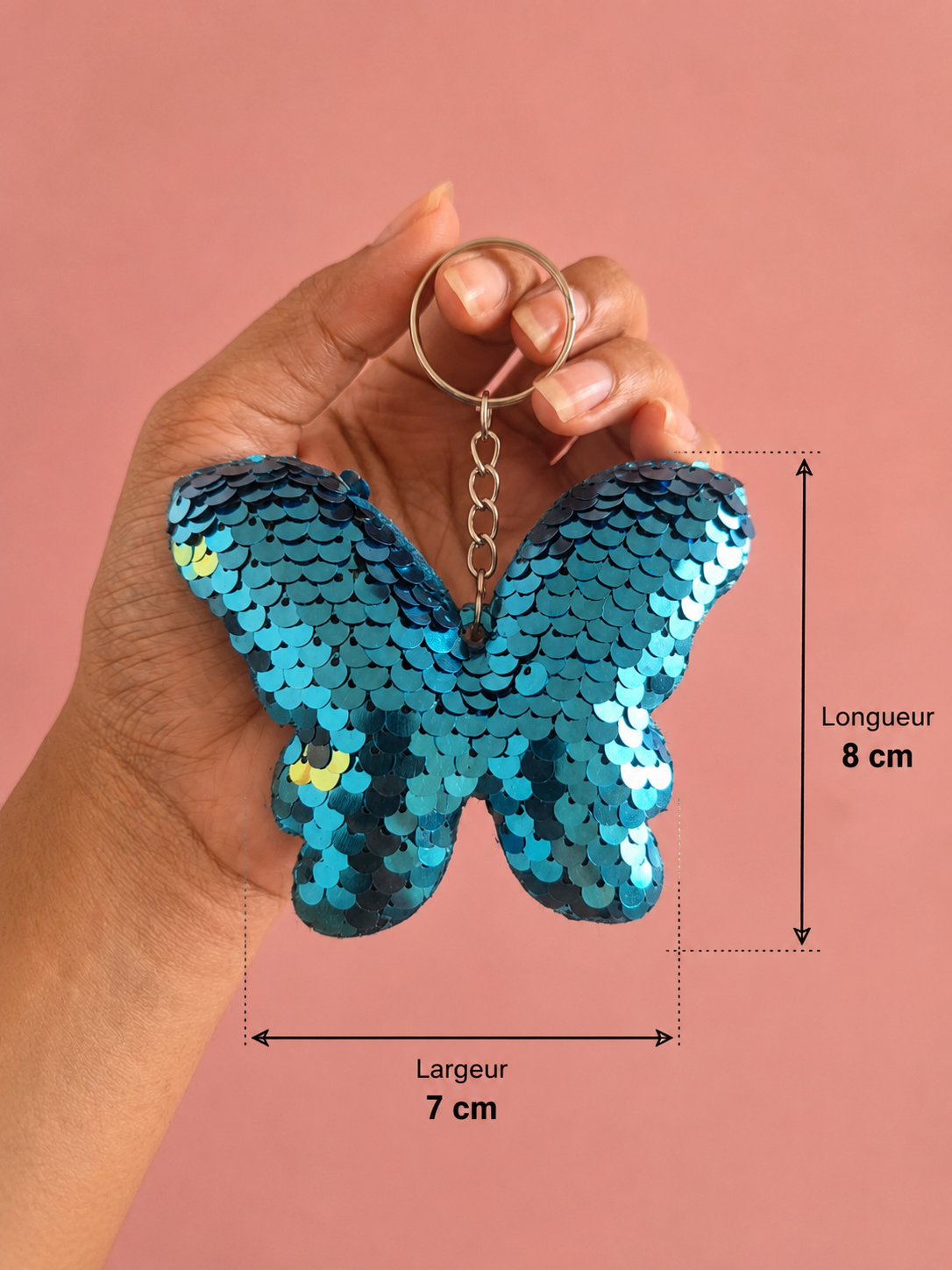 Porte clef sequin papillon