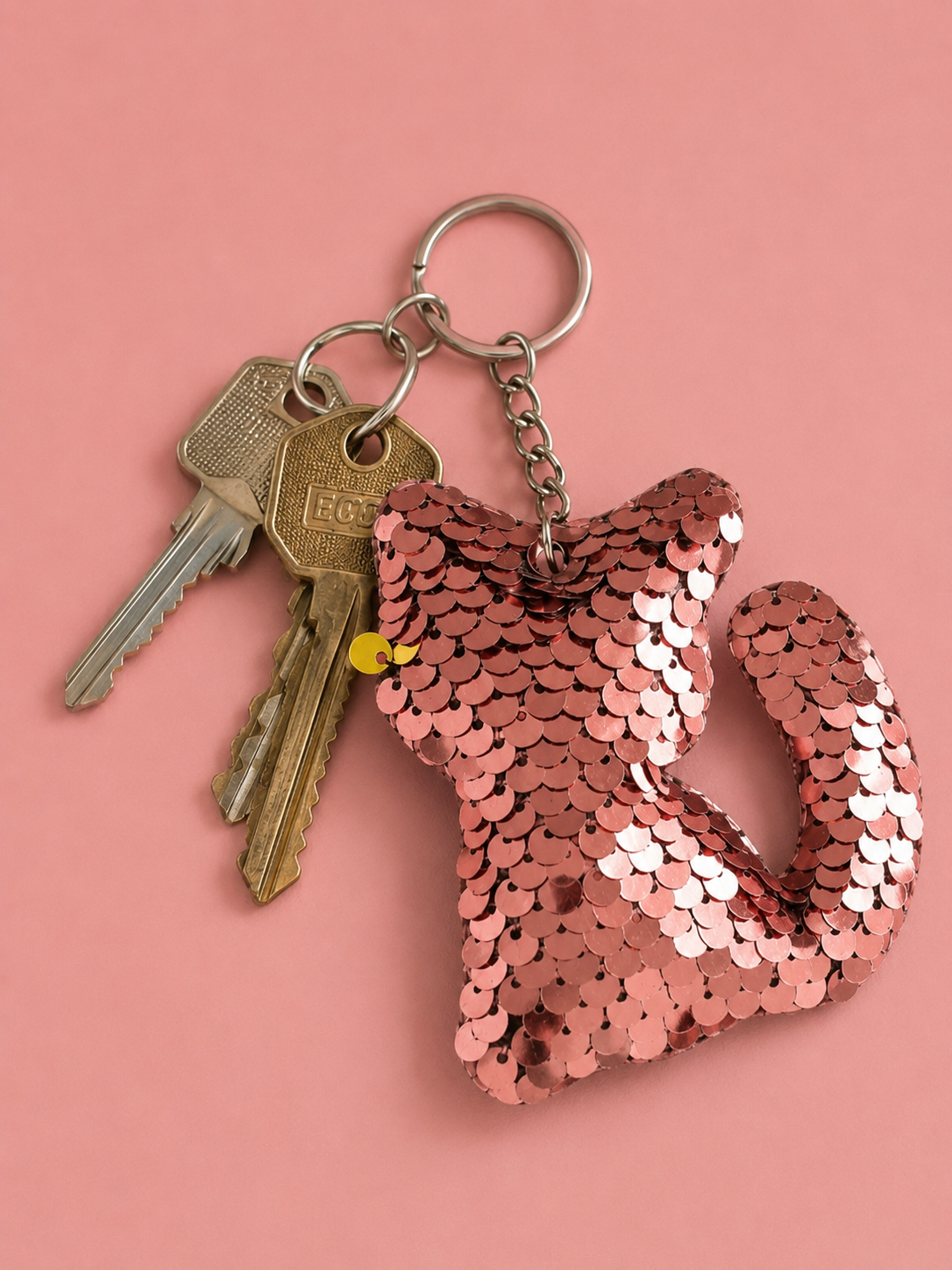 Porte clef chat sequin