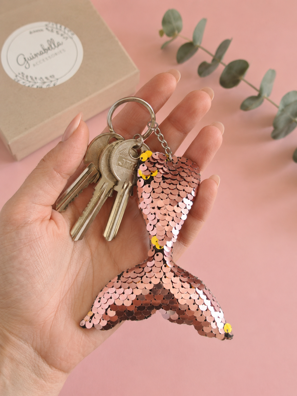 Porte clef queu de sirene sequin
