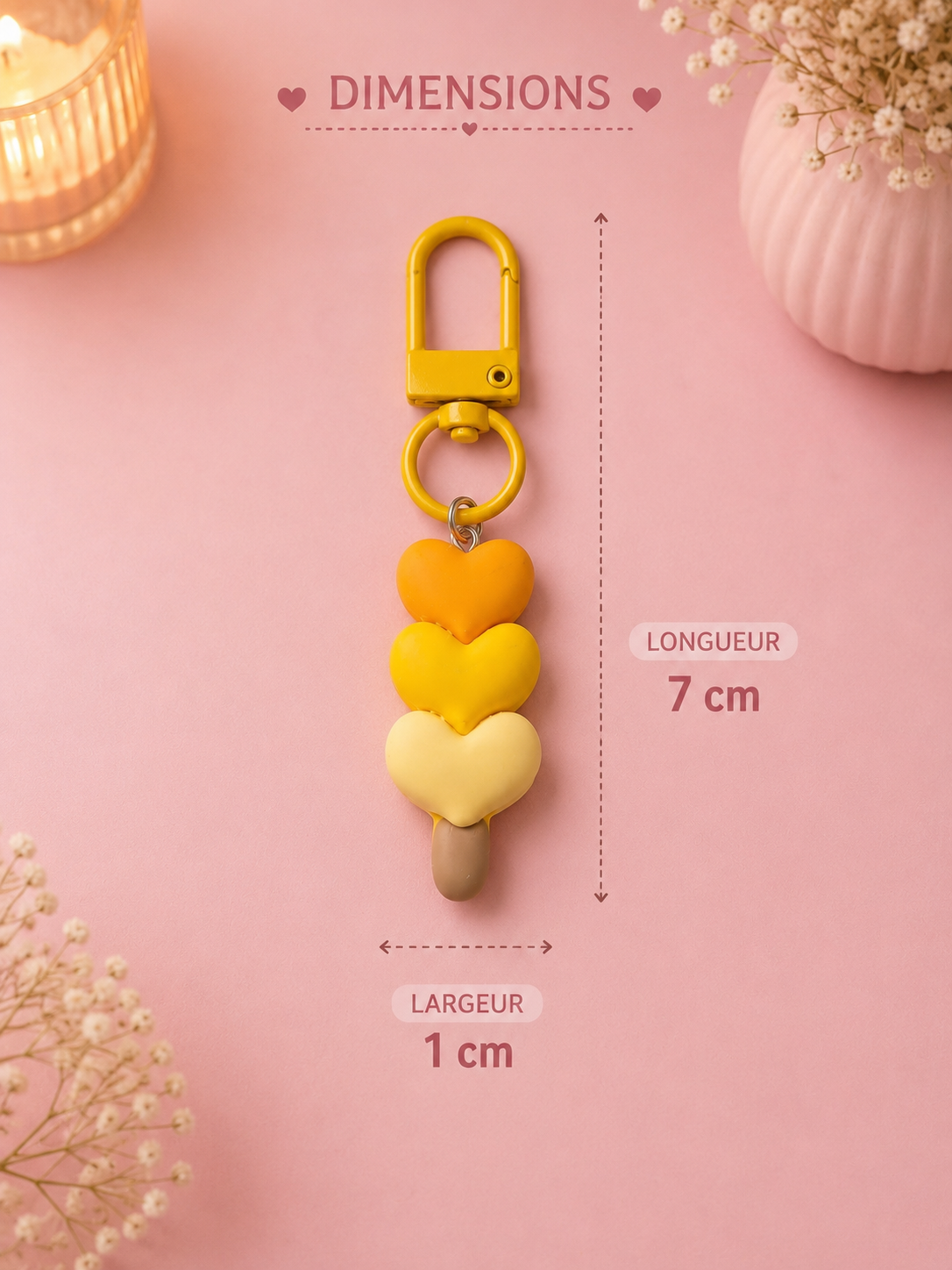 Porte clef 3 coeur