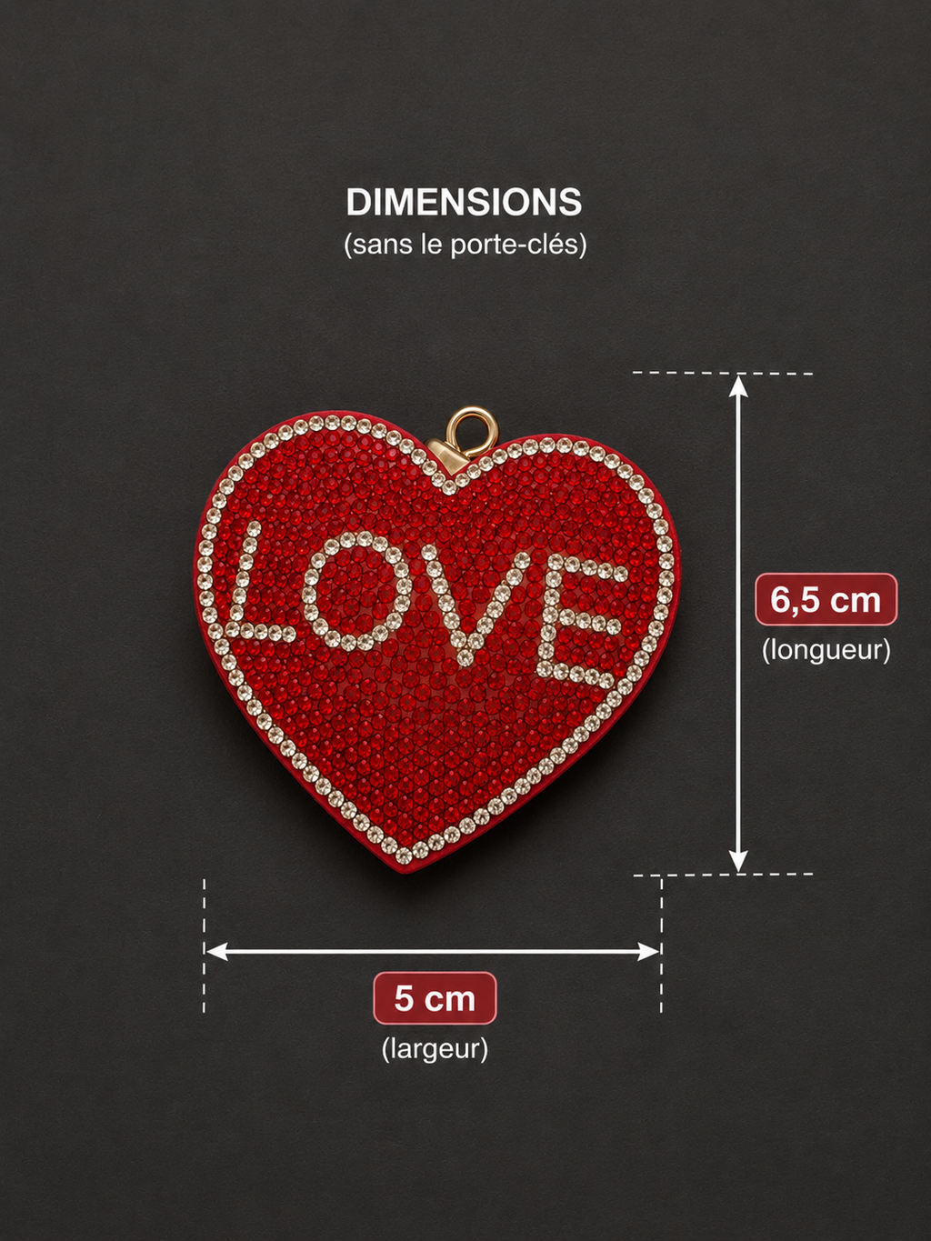 Porte clef strass coeur love