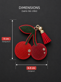 Porte clef strass cerise