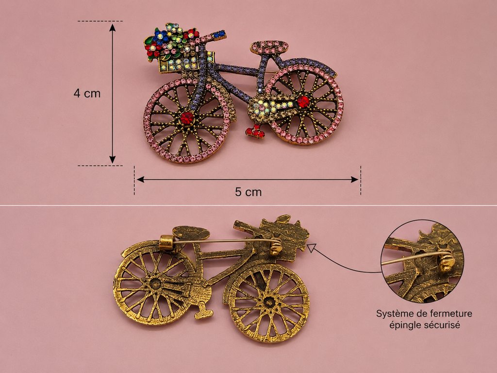 Broche strass velo