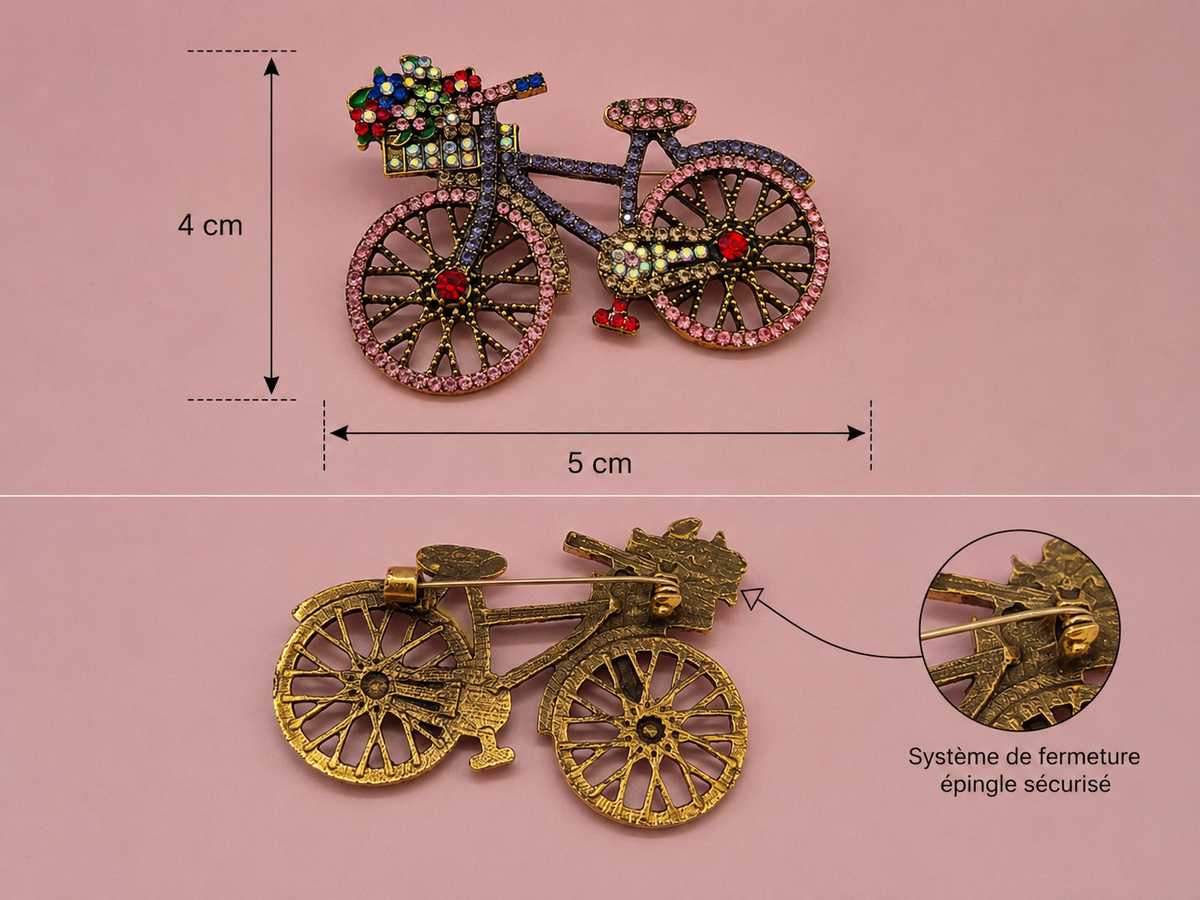 Broche strass velo