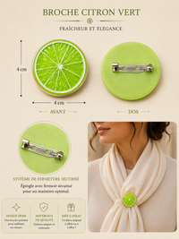 Broche citron vert