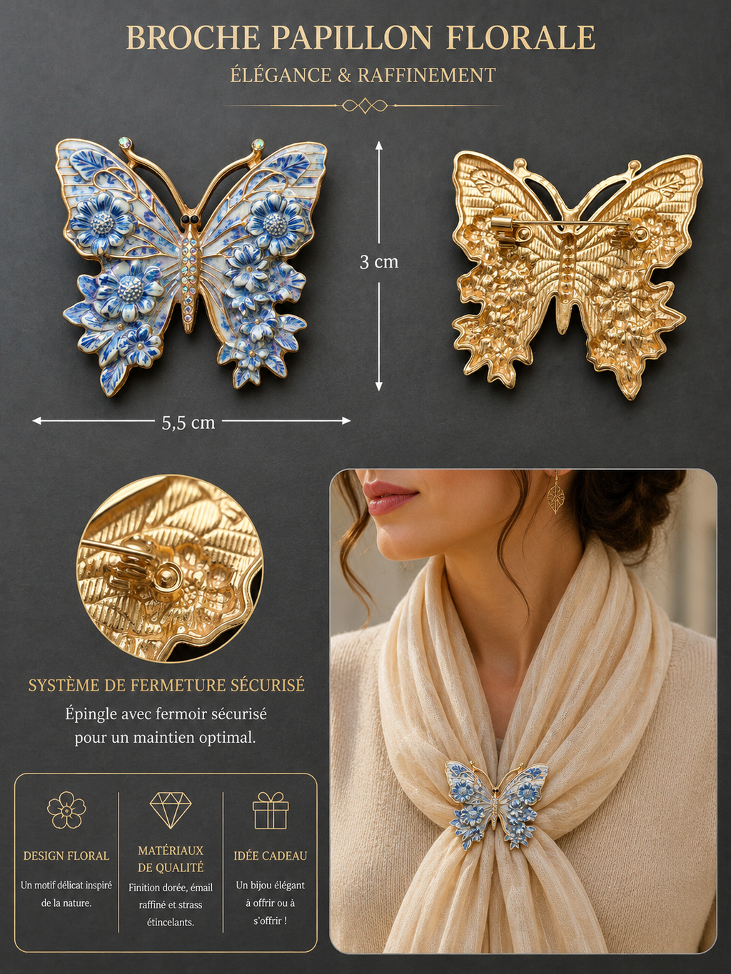 Broche papillon