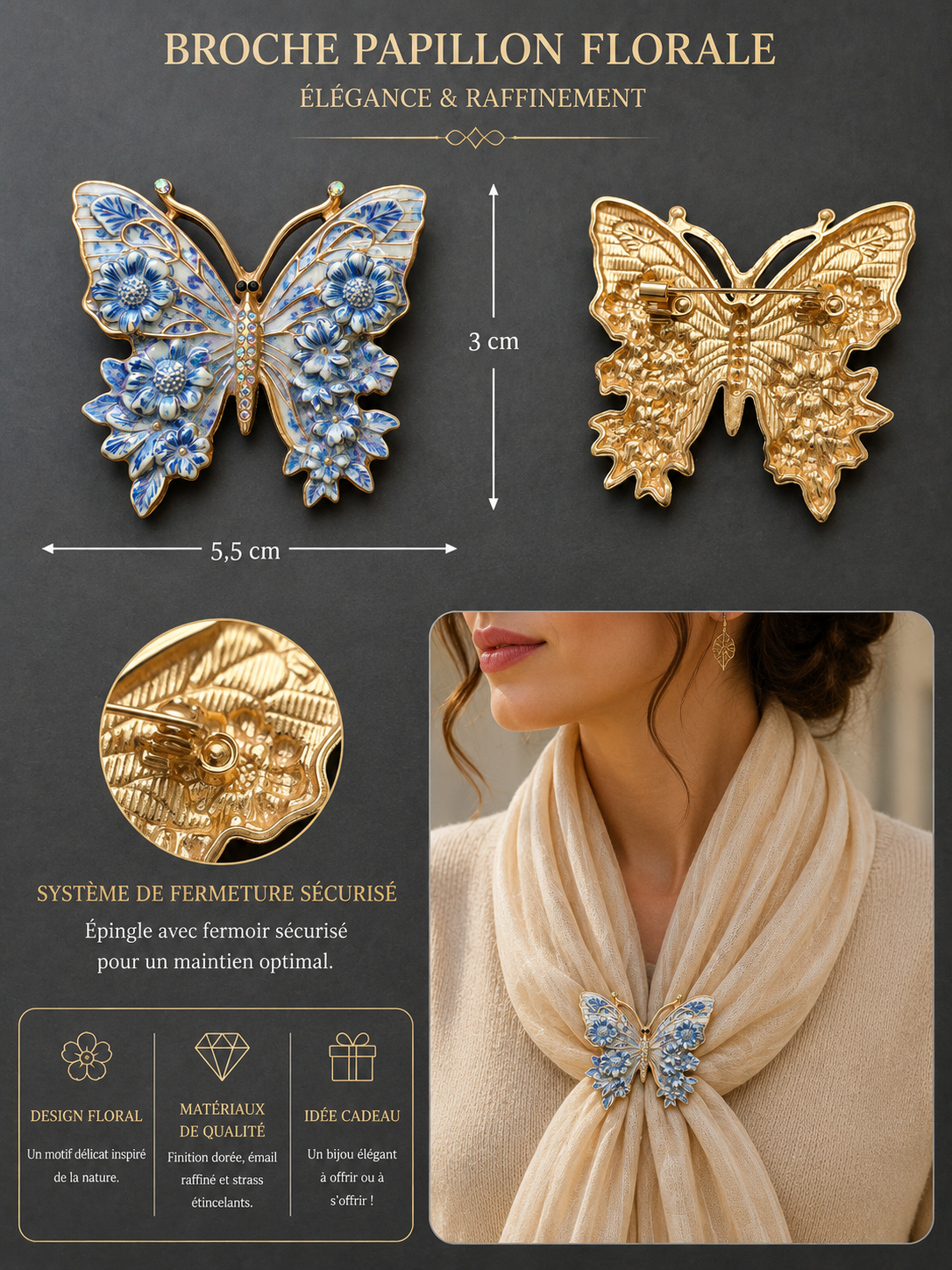 Broche papillon